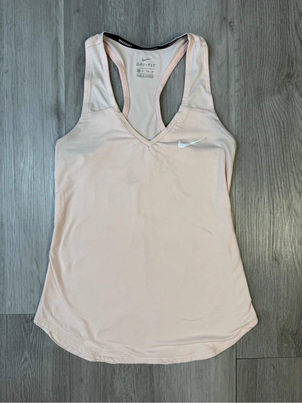 Nike court Dri-FIT Womens Pink Racerback V-Neck Tank Top XS Tennis